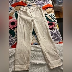 Abercrombie Curve Love High Rise Dad Jeans Size 10/30L color Cream